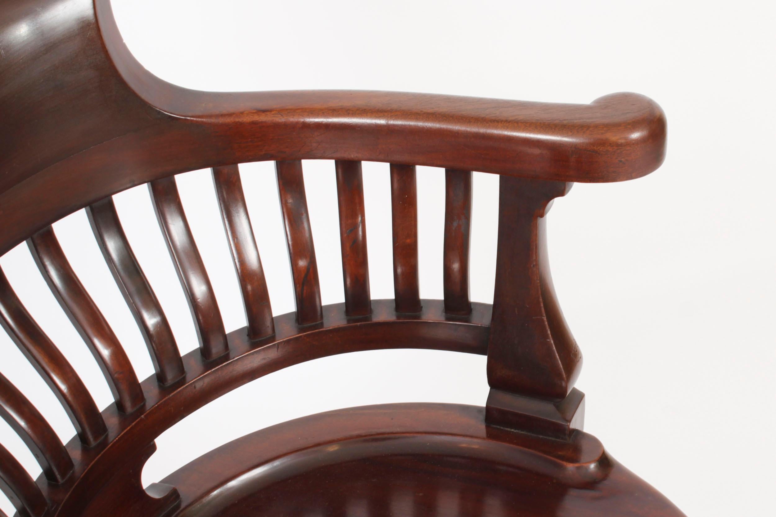 Antique Victorian Walnut Revolving Desk Chair c.1880 19th Century For Sale 2