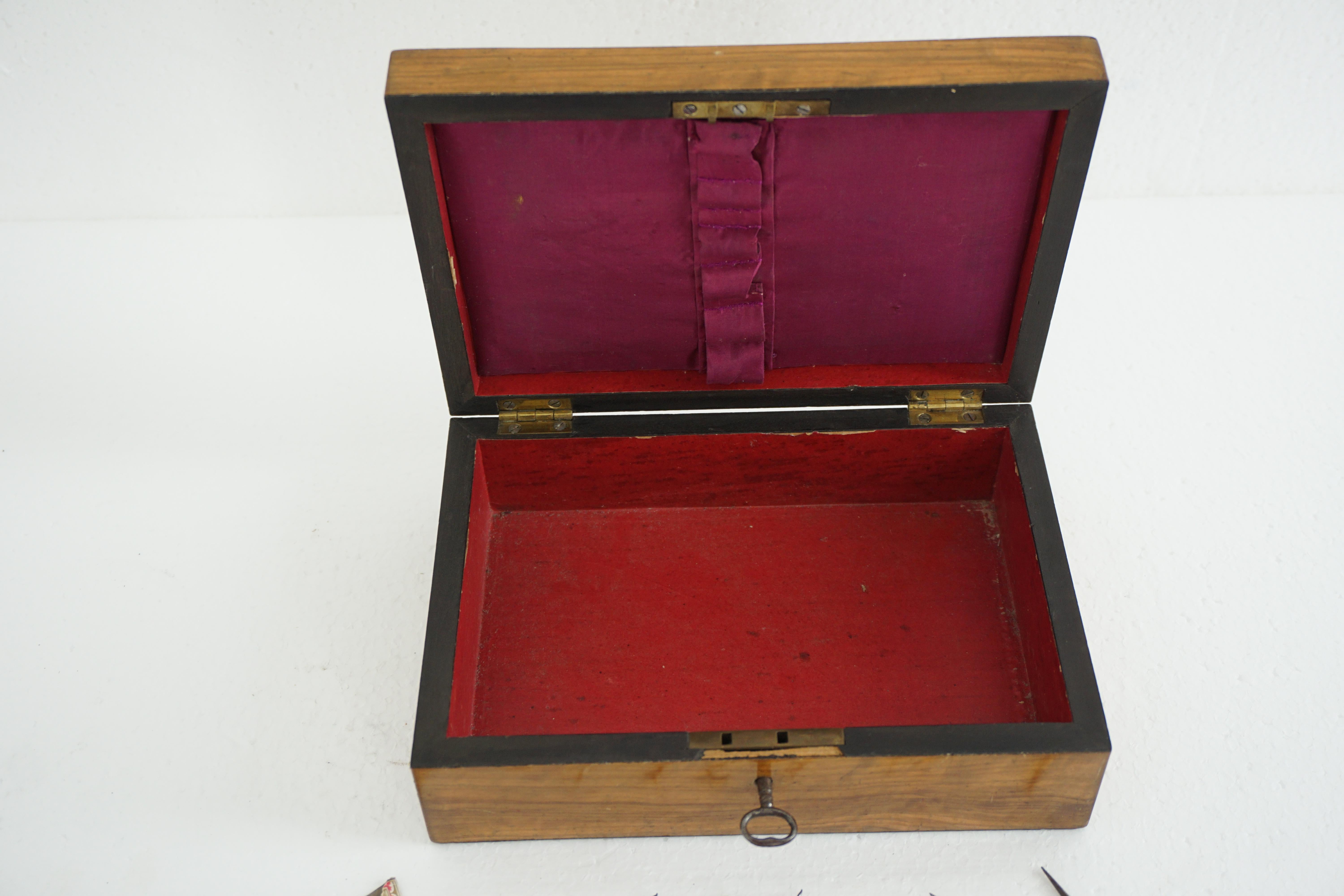 Antique Victorian Walnut Sewing Box, Scotland, 1880 1961 2