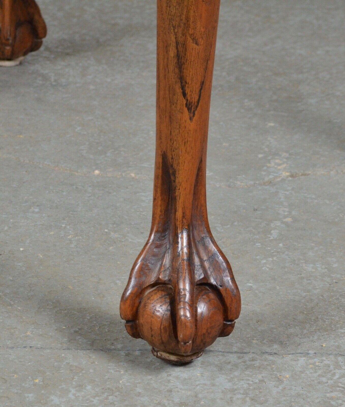 Hand-Crafted Antique Victorian Walnut Showcase Display Side End Table with Ball & Claw Feet For Sale