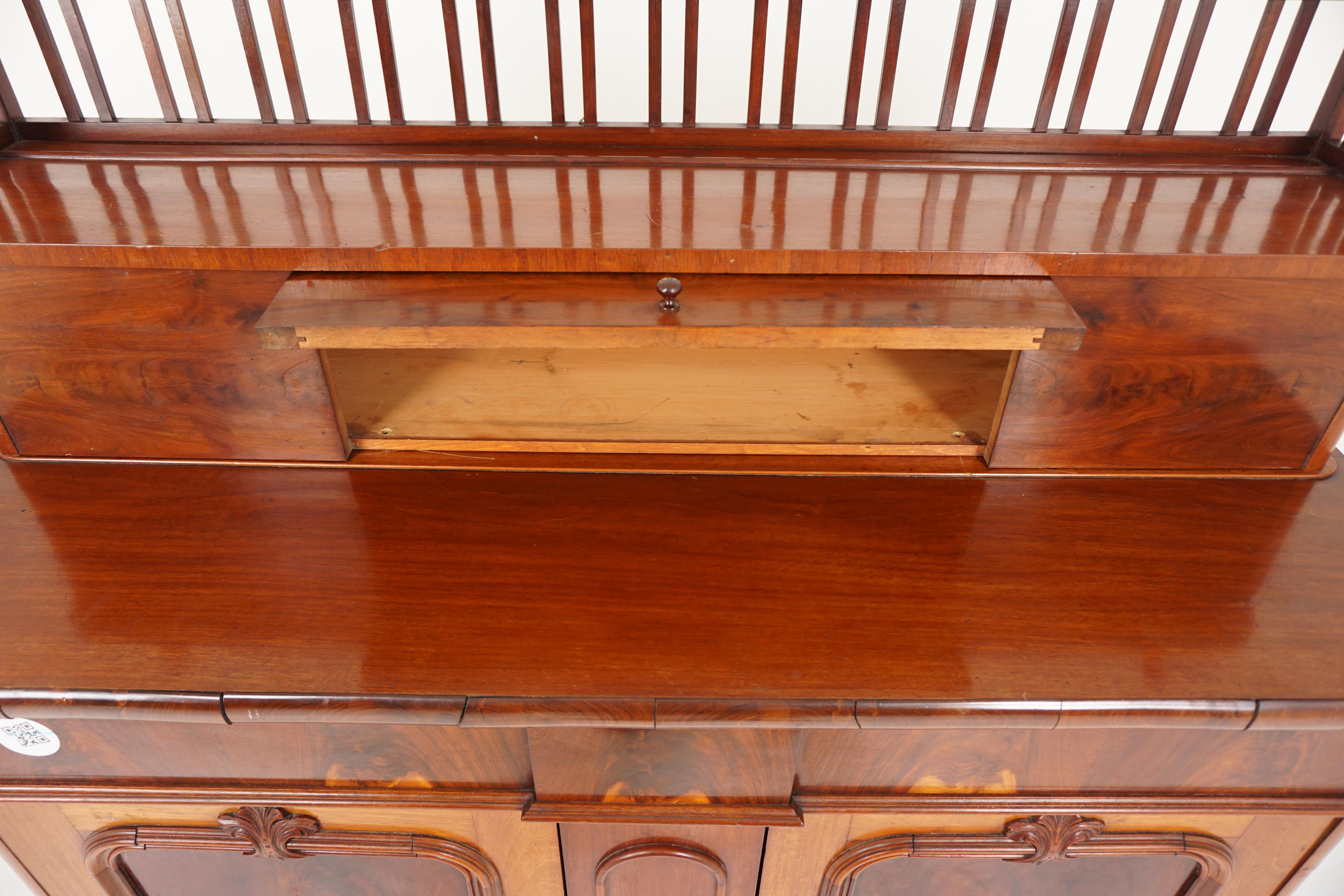 Scottish Antique Victorian Walnut Sideboard, Chiffonier, Buffet, Scotland 1870, H781 For Sale