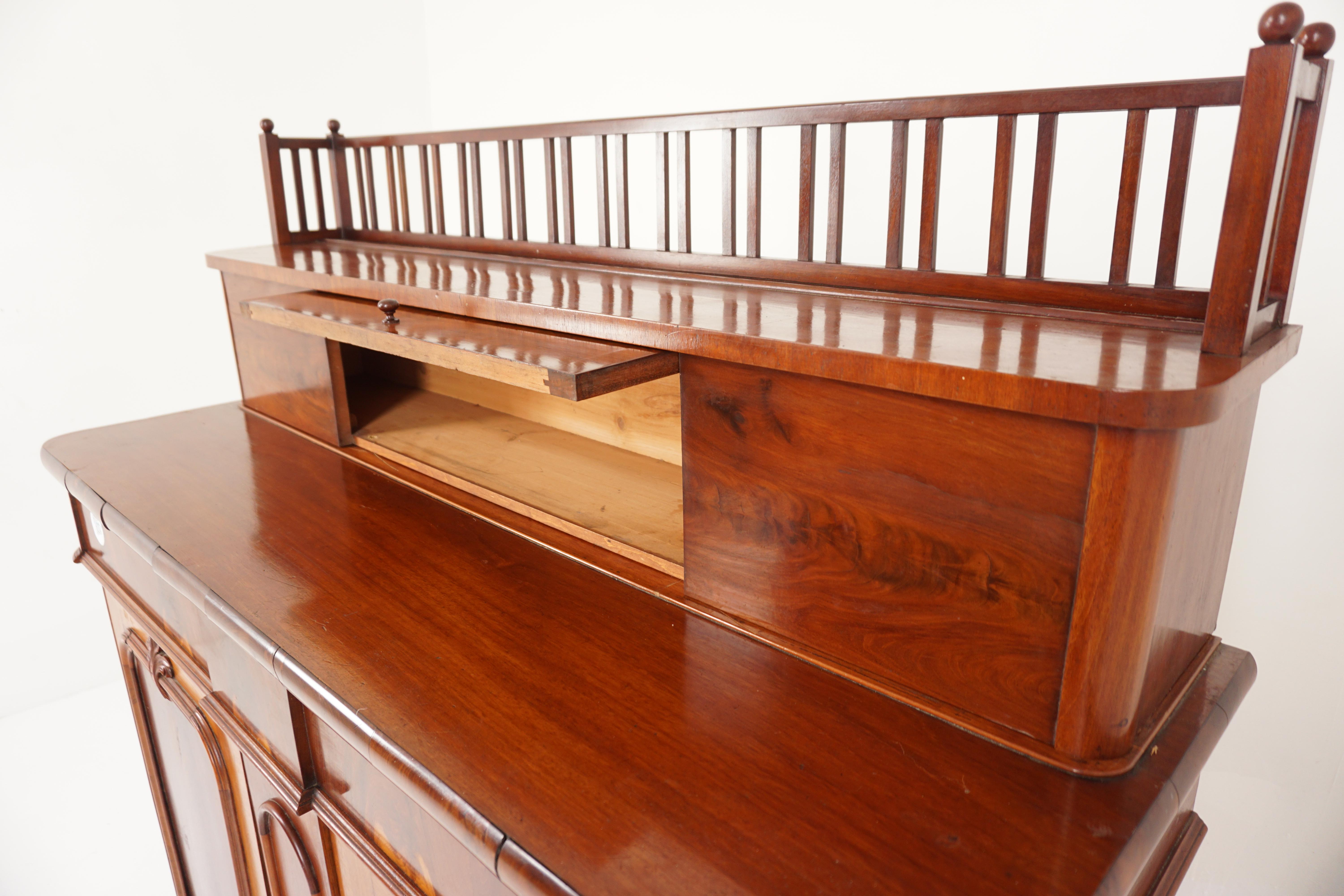 Antique Victorian Walnut Sideboard, Chiffonier, Buffet, Scotland 1870, H781 In Good Condition For Sale In Vancouver, BC