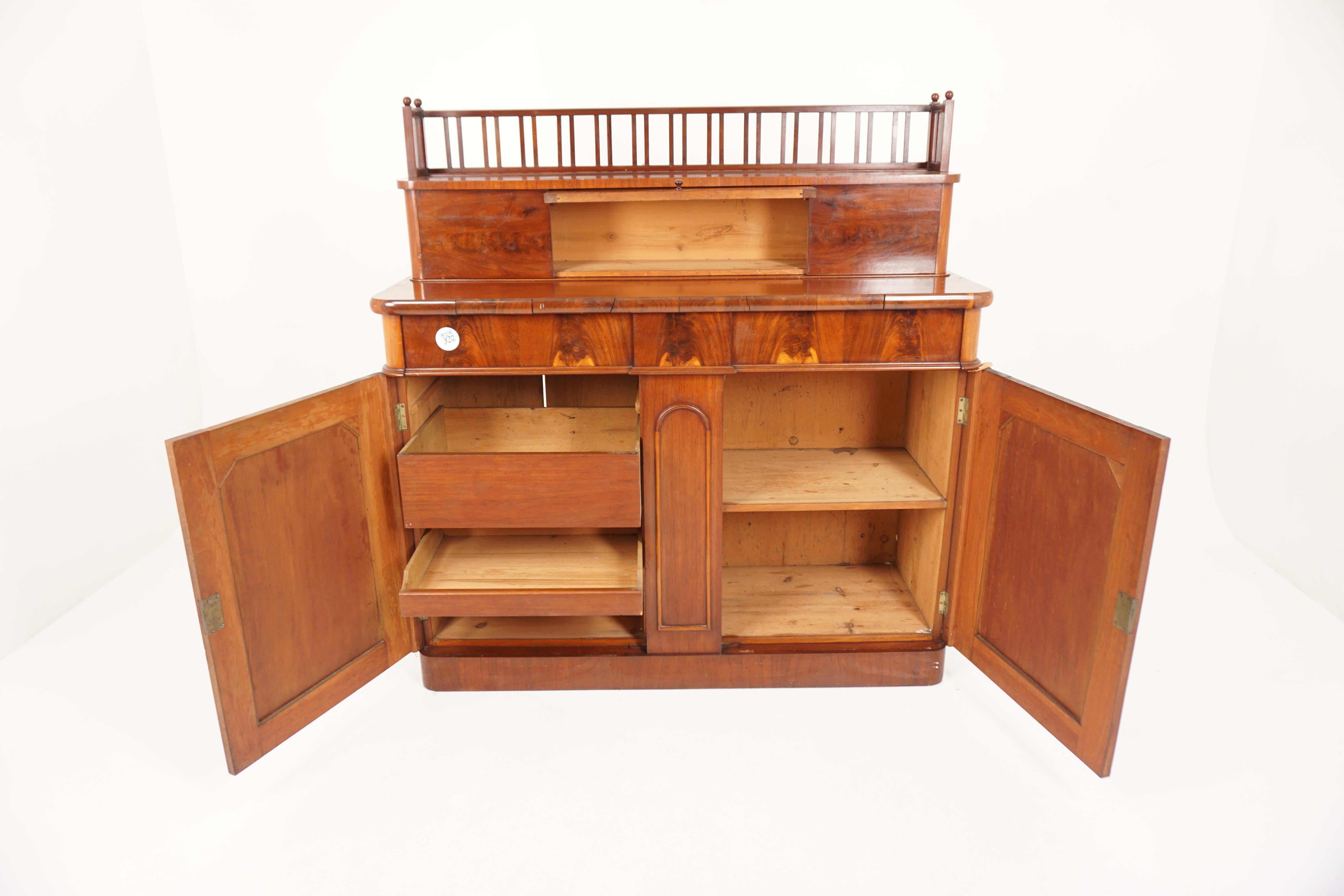 Late 19th Century Antique Victorian Walnut Sideboard, Chiffonier, Buffet, Scotland 1870, H781 For Sale