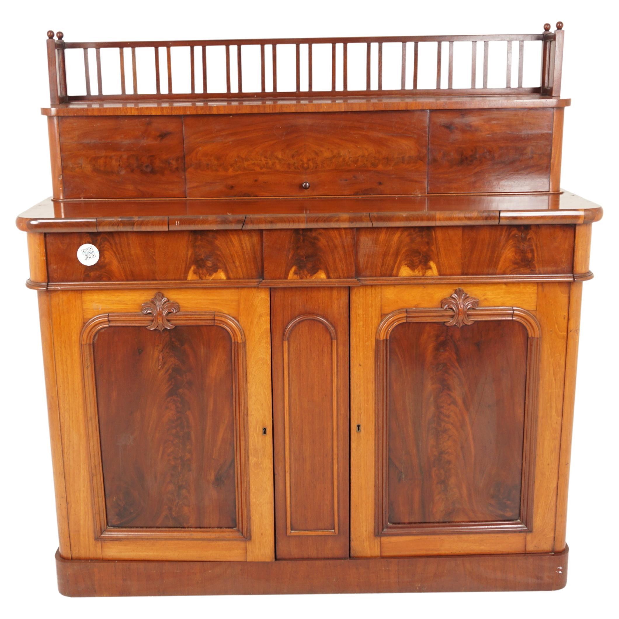 Antique Victorian Walnut Sideboard, Chiffonier, Buffet, Scotland 1870, H781 For Sale
