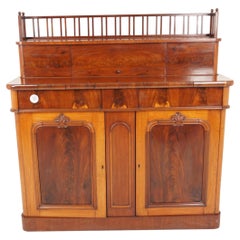 Buffet victorien ancien en noyer, Chiffonnier, Buffet, Écosse 1870, H781