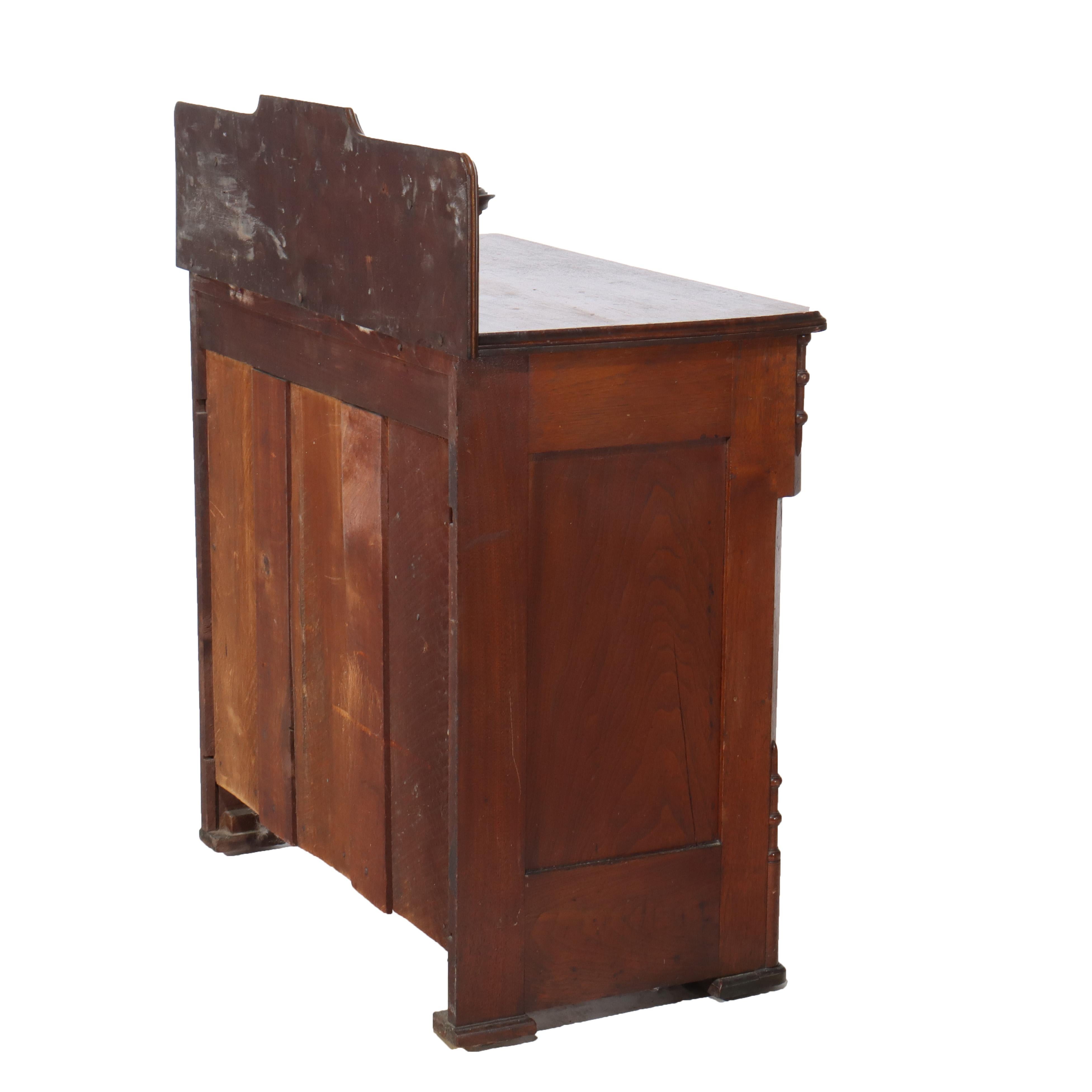 Antiker viktorianischer Nussbaum-Waschtisch mit einer Schublade und Aufkantung C1890 im Angebot 4