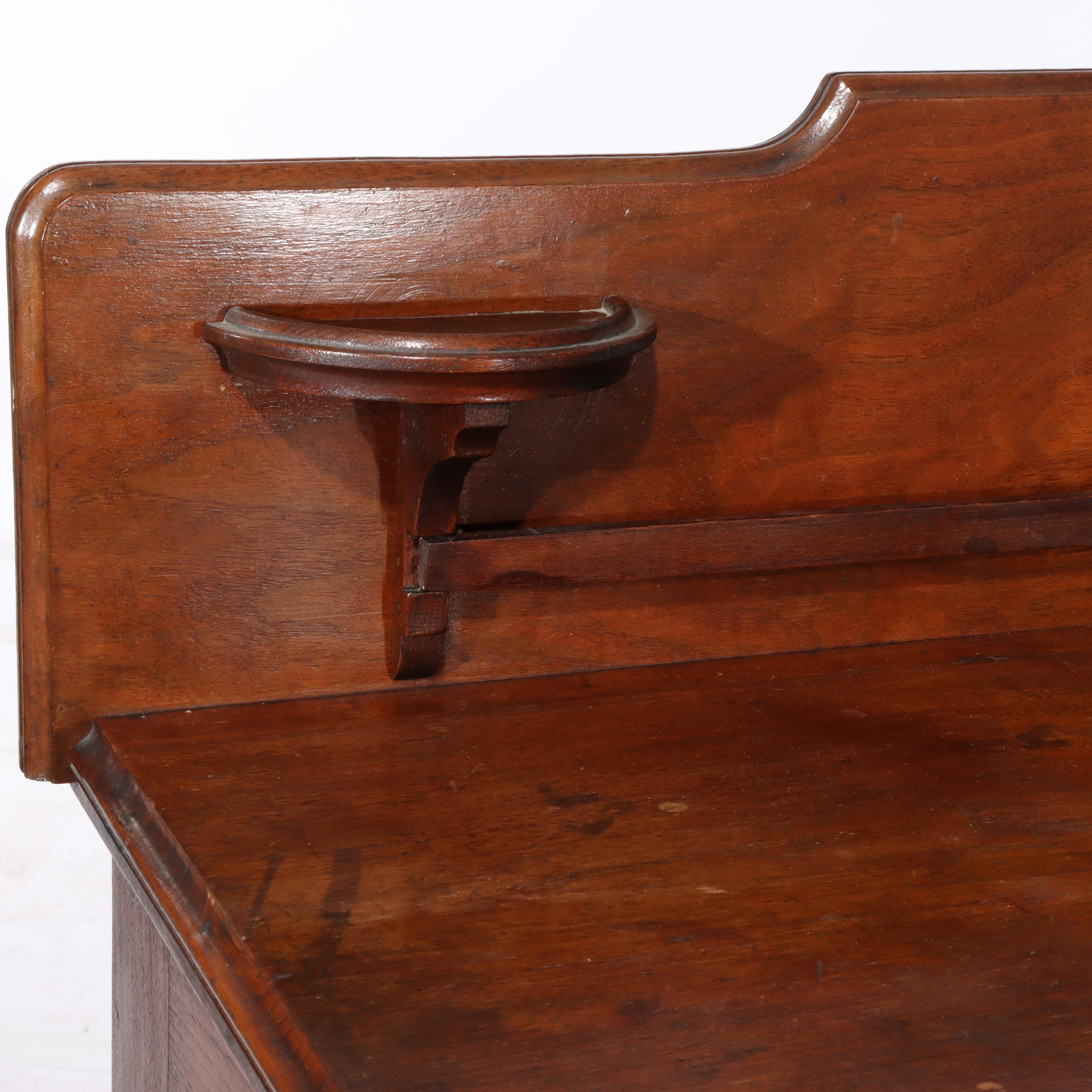 Antiker viktorianischer Nussbaum-Waschtisch mit einer Schublade und Aufkantung C1890 im Angebot 8