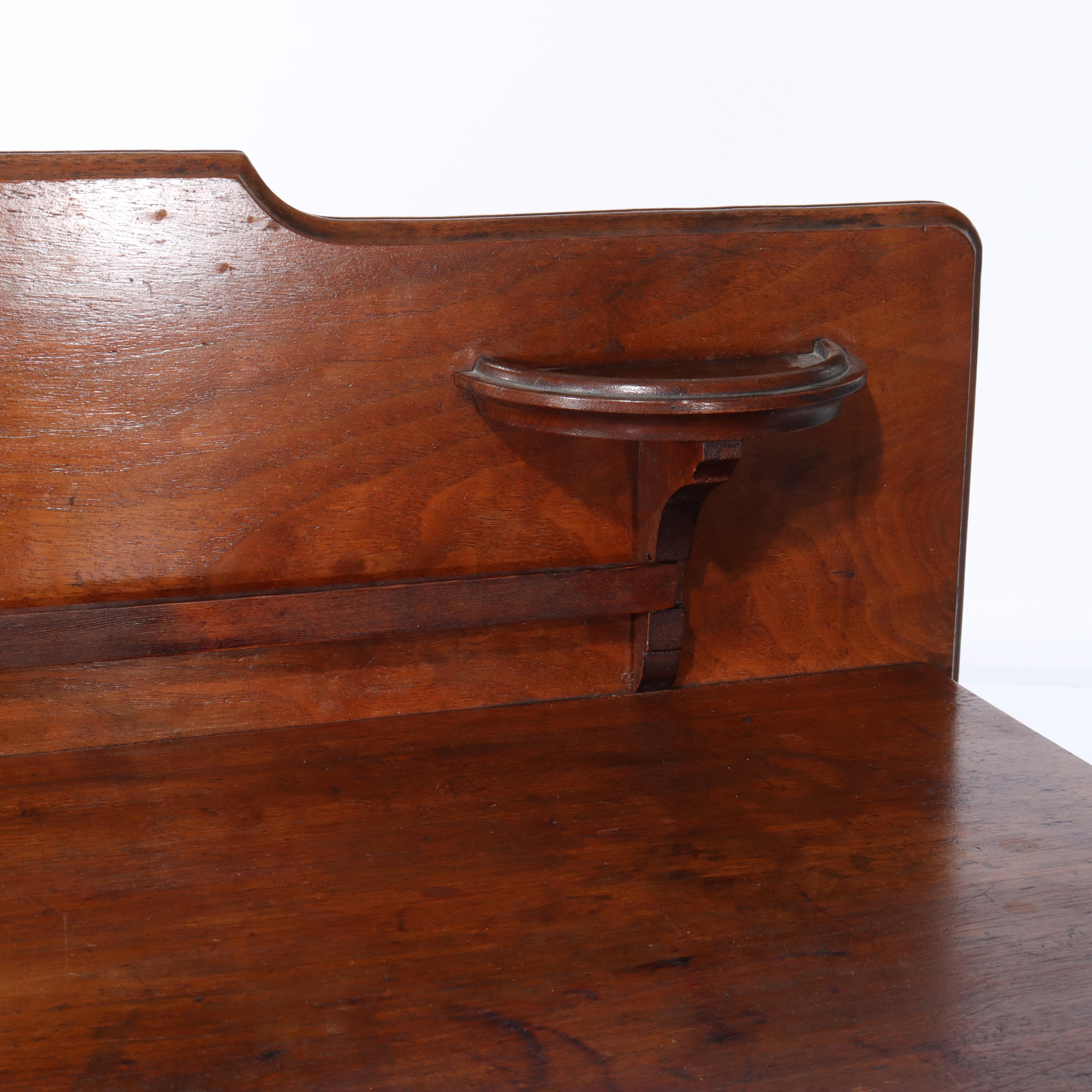 Antiker viktorianischer Nussbaum-Waschtisch mit einer Schublade und Aufkantung C1890 im Angebot 9