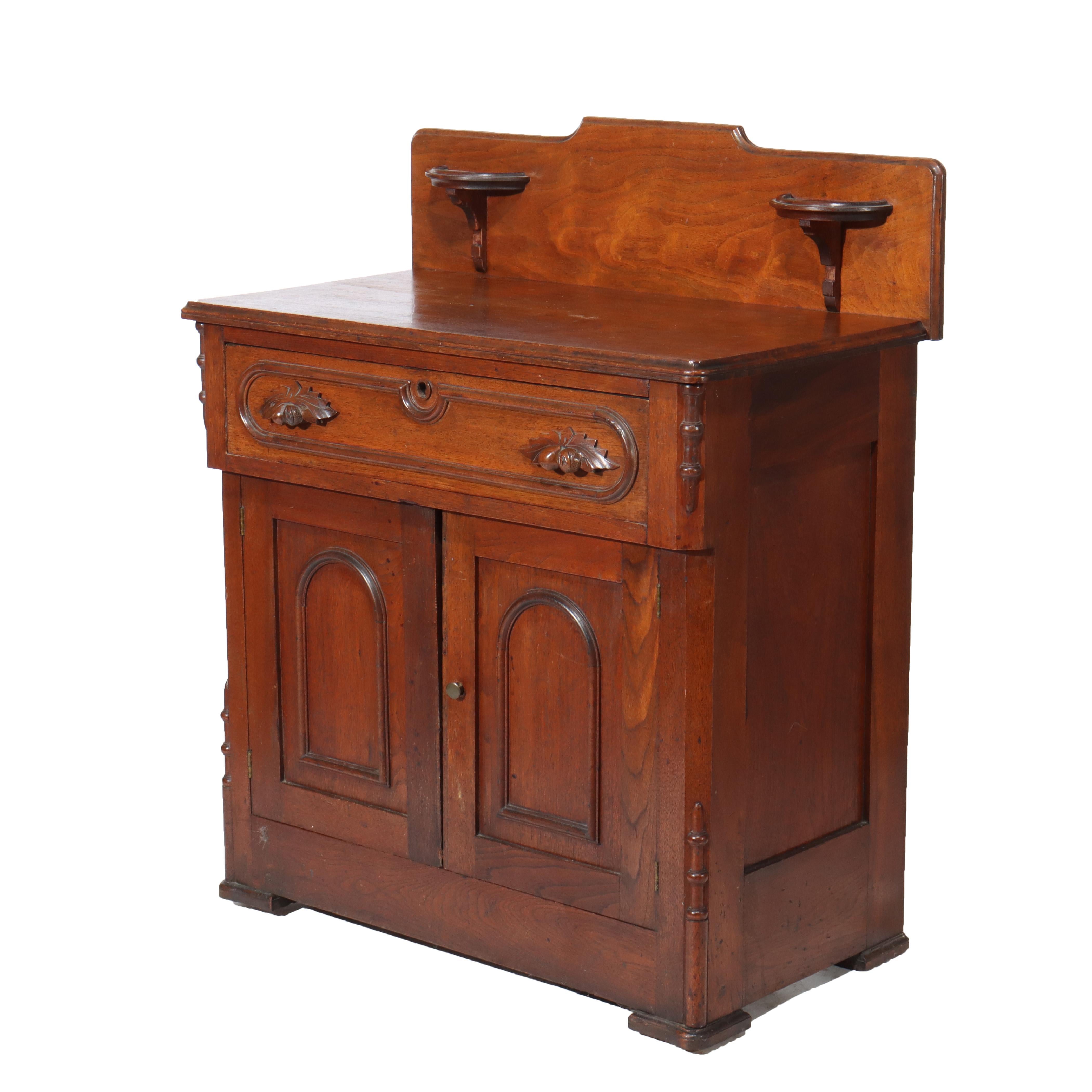 Antiker viktorianischer Nussbaum-Waschtisch mit einer Schublade und Aufkantung C1890 im Angebot 2