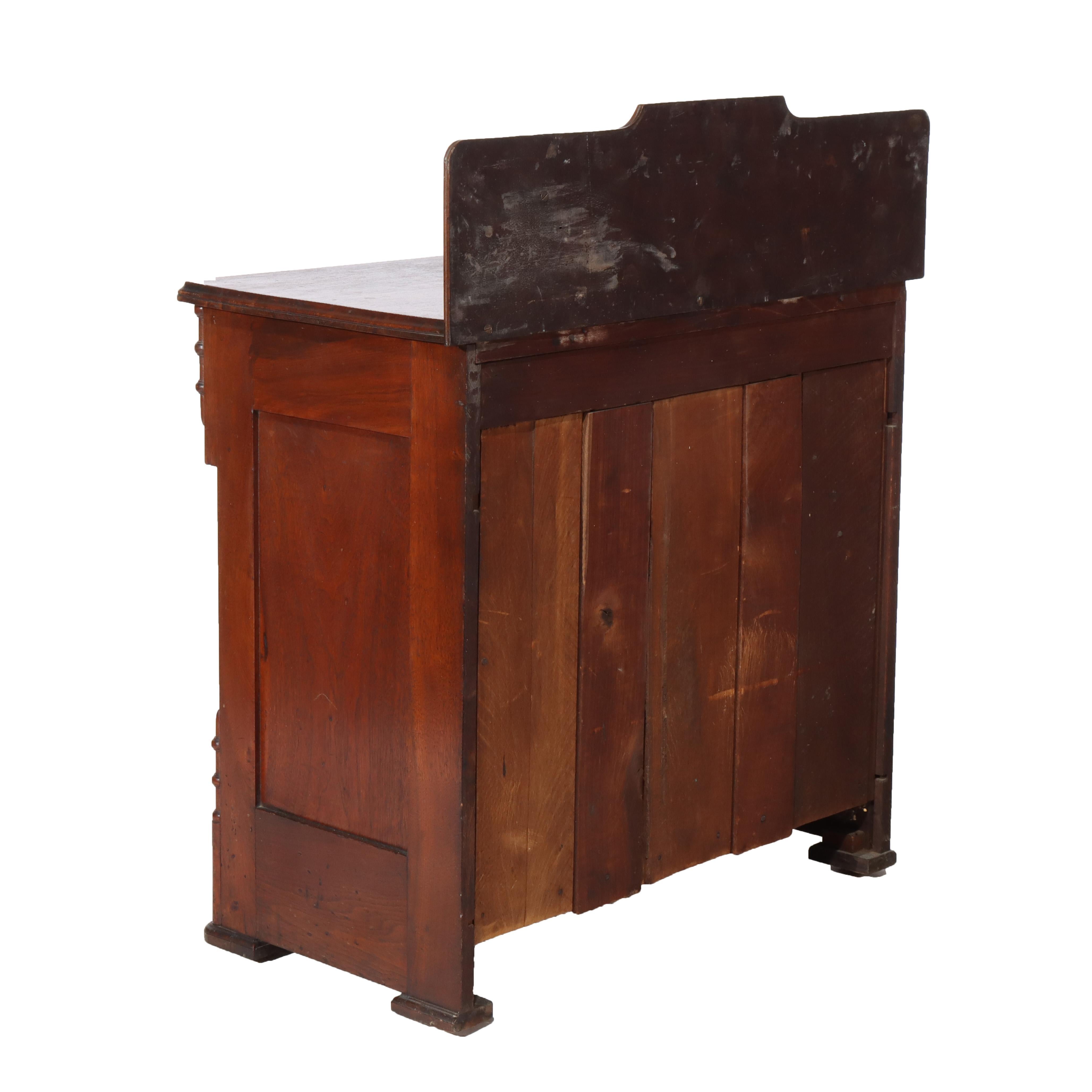 Antiker viktorianischer Nussbaum-Waschtisch mit einer Schublade und Aufkantung C1890 im Angebot 3