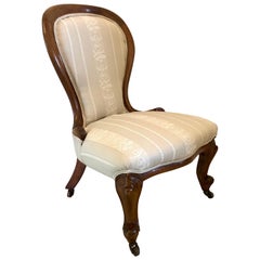 Antique Victorian Walnut Spoon Back Ladies Chair