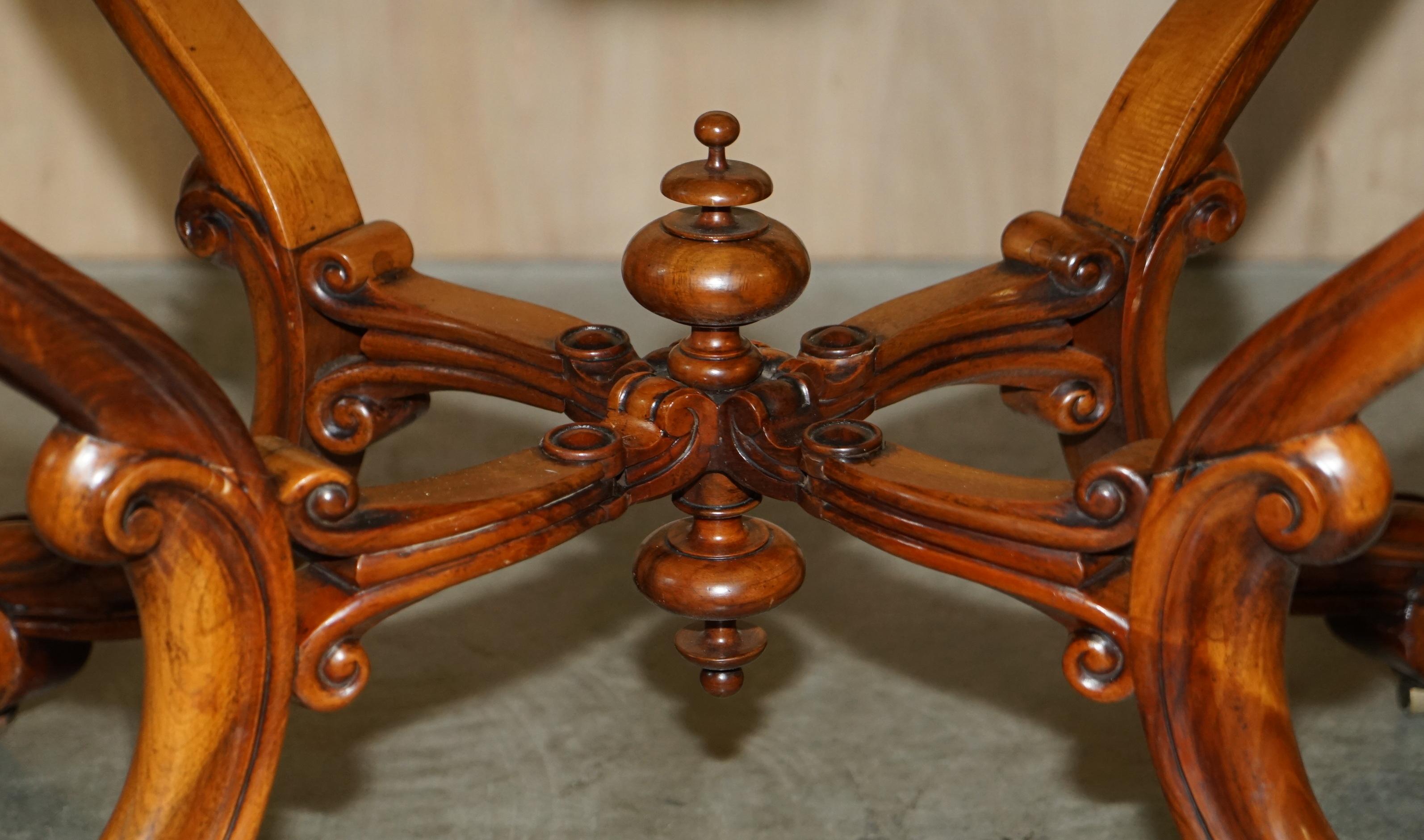 Antique Victorian Walnut Sutherland Folding Table with Exquisitely Carved Base 9