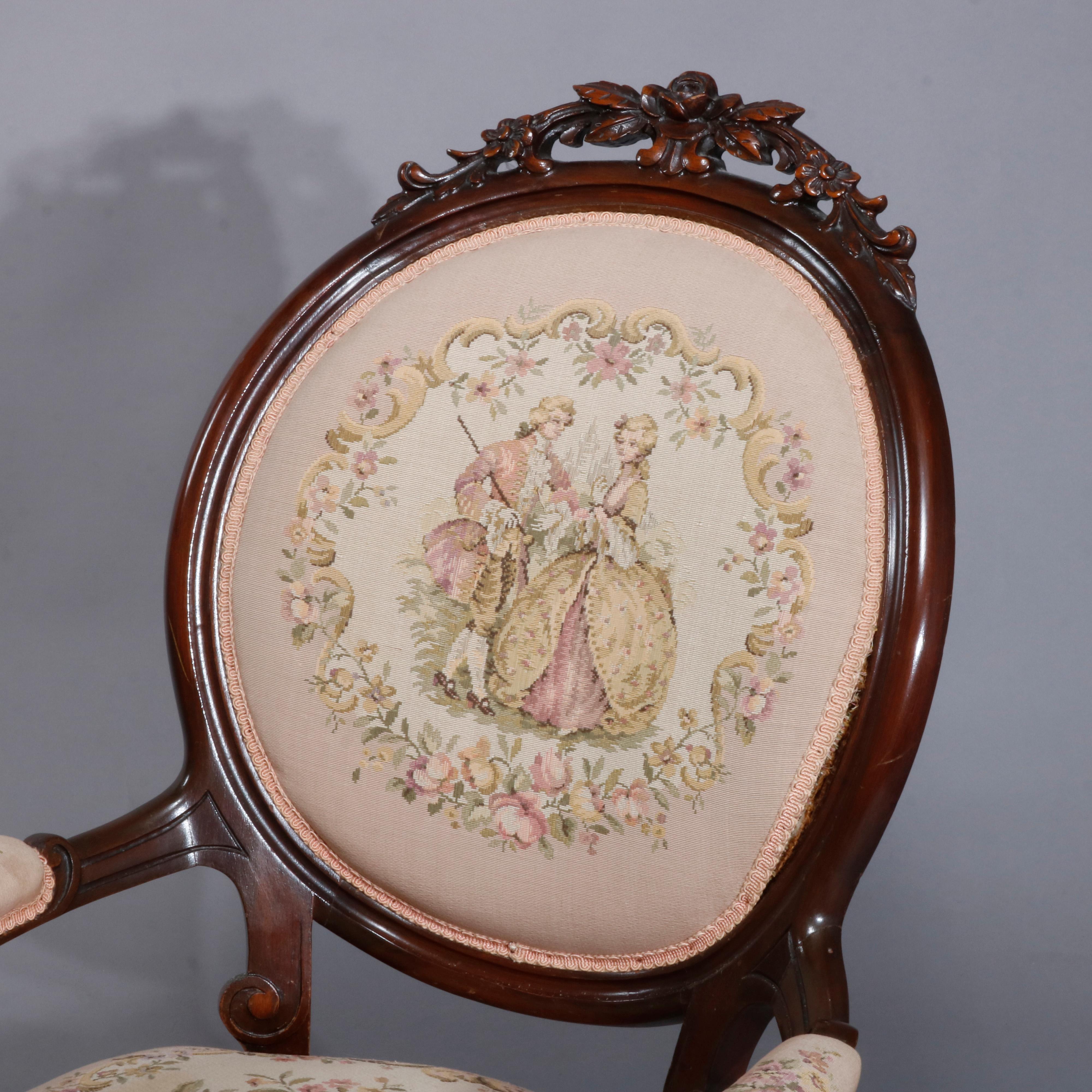 tapestry chair antique
