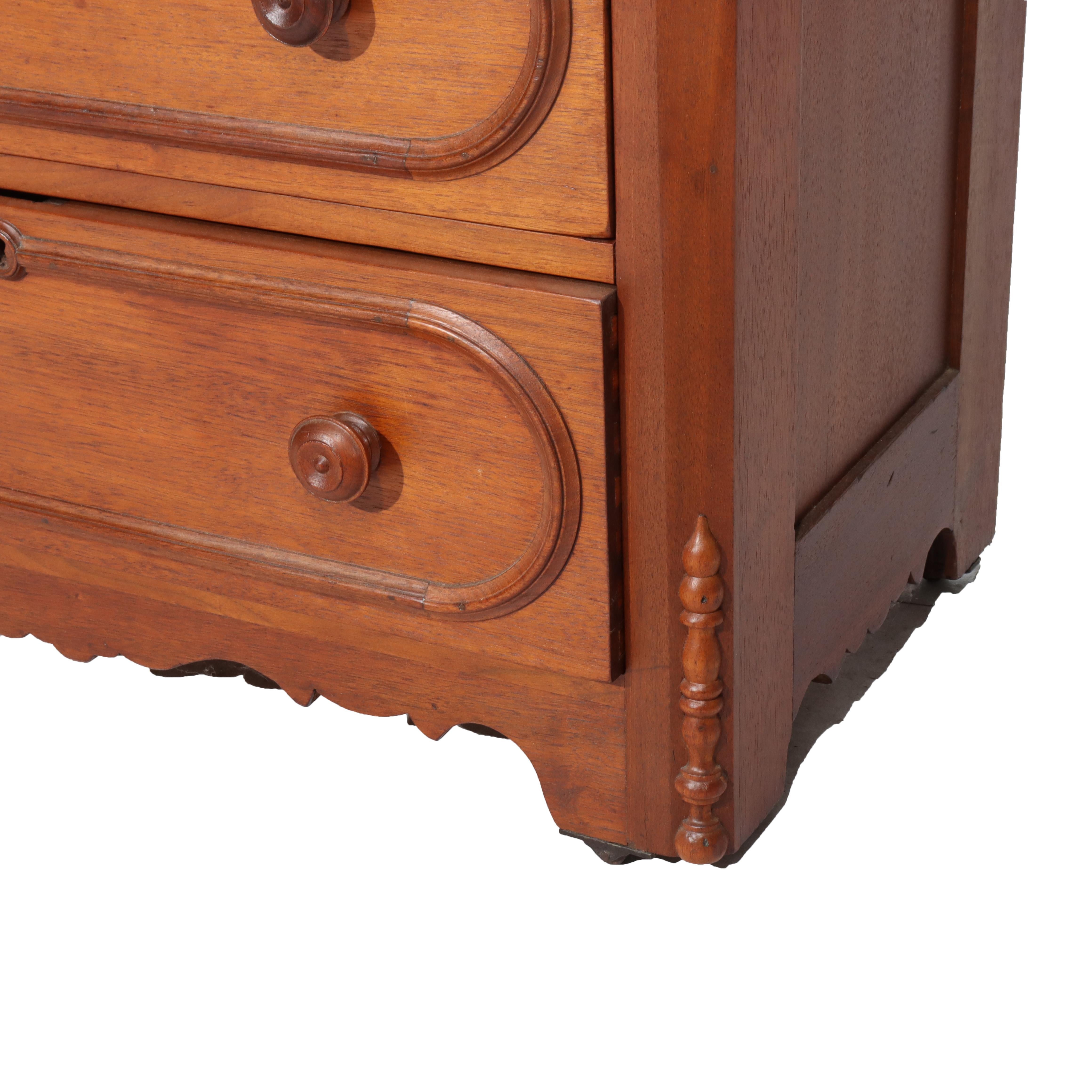 19th Century Antique Victorian Walnut Three Drawer Commode C1890 For Sale