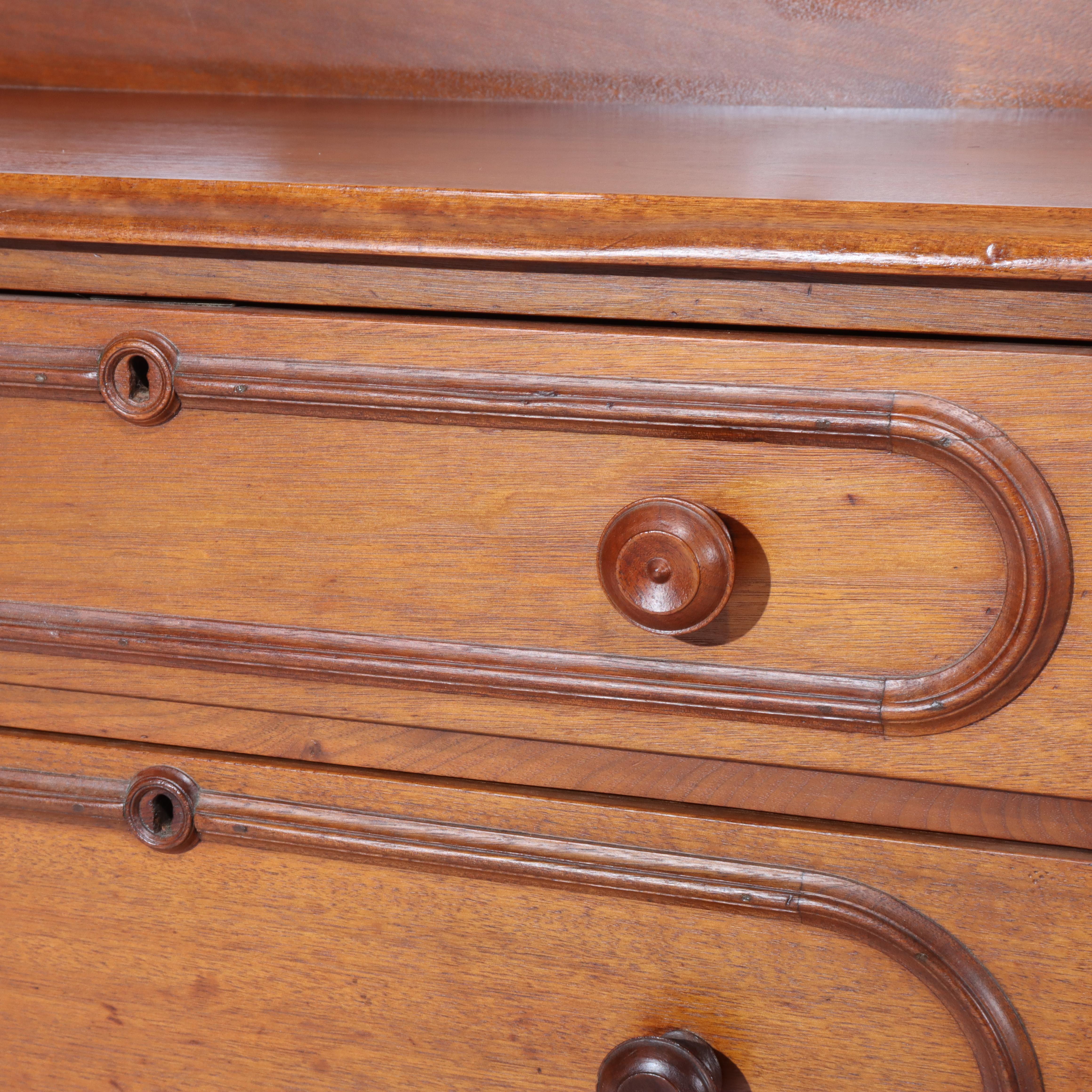 Antique Victorian Walnut Three Drawer Commode C1890 For Sale 2