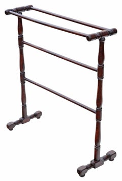 Antique Victorian walnut Towel Rail Stand - C1900