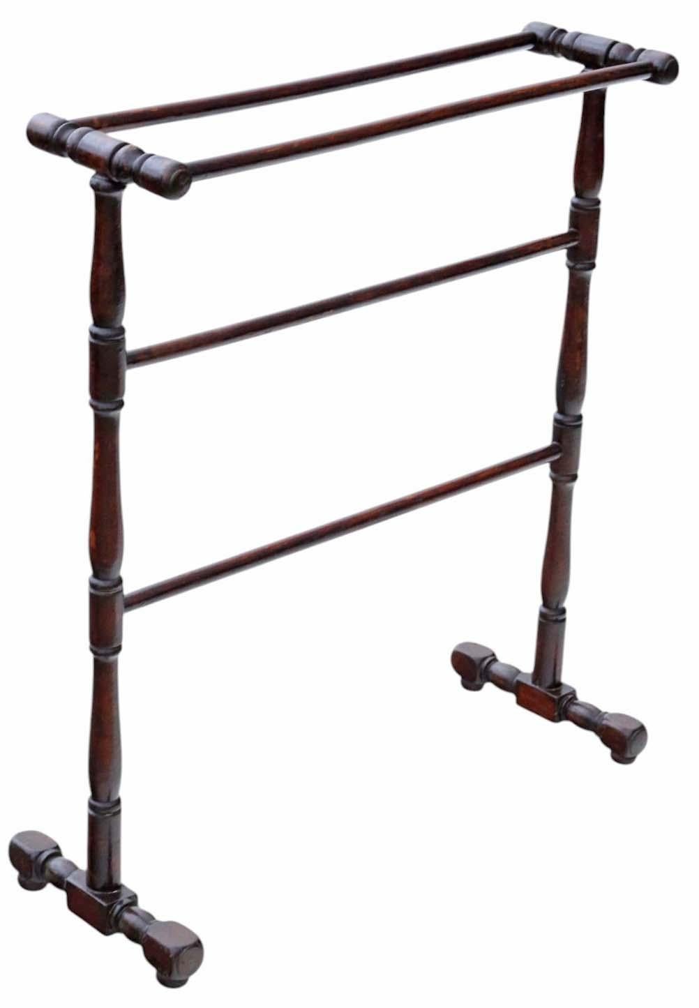 Antique Victorian walnut Towel Rail Stand - C1900 In Good Condition In Wisbech, Cambridgeshire