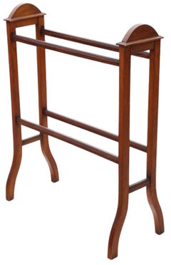 Antique Victorian walnut Towel Rail Stand - Quality Art Nouveau C1900