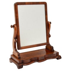 Antique Victorian Walnut Vanity Mirror (miroir en noyer)