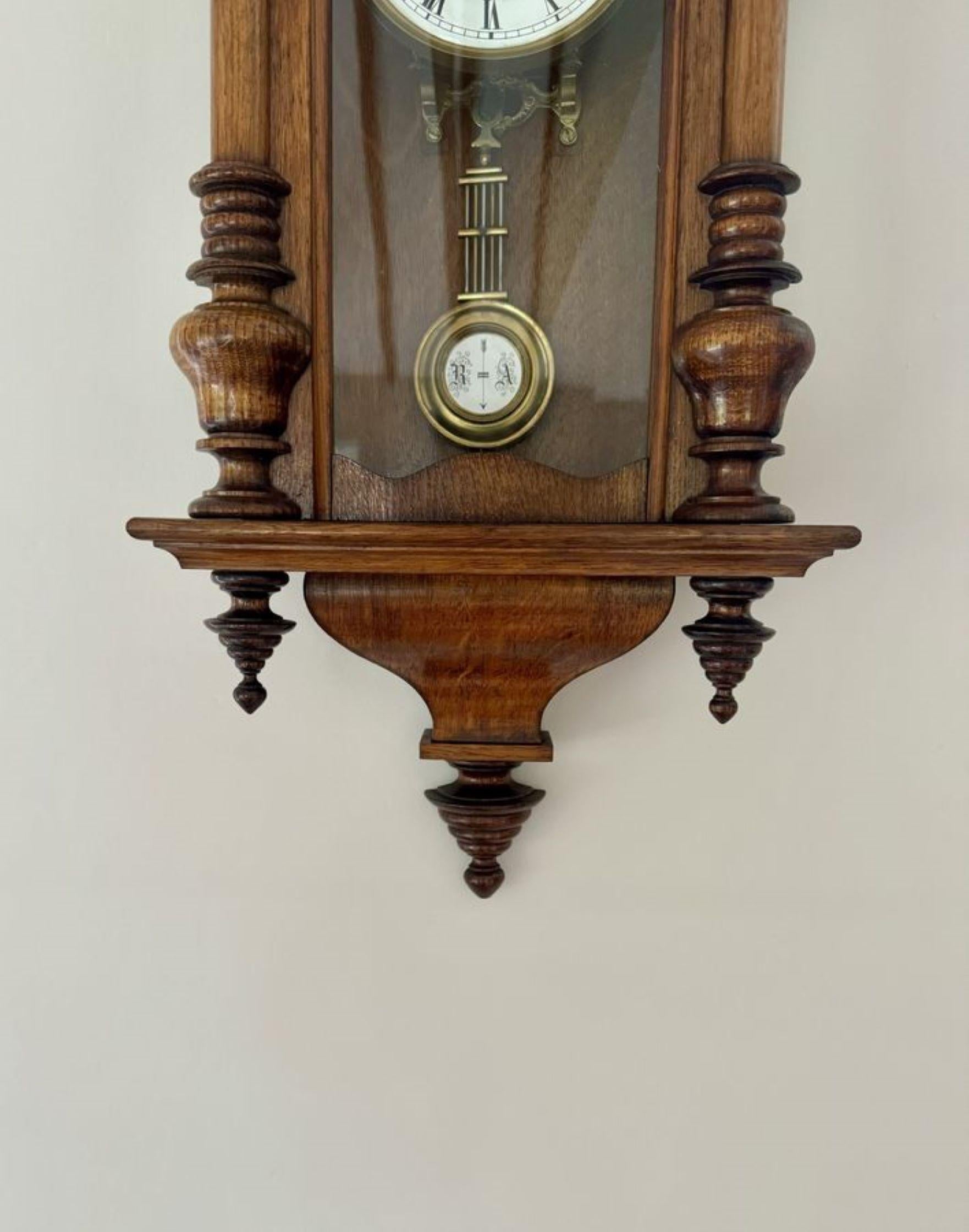 Early Victorian Antique Victorian walnut Vienna wall clock