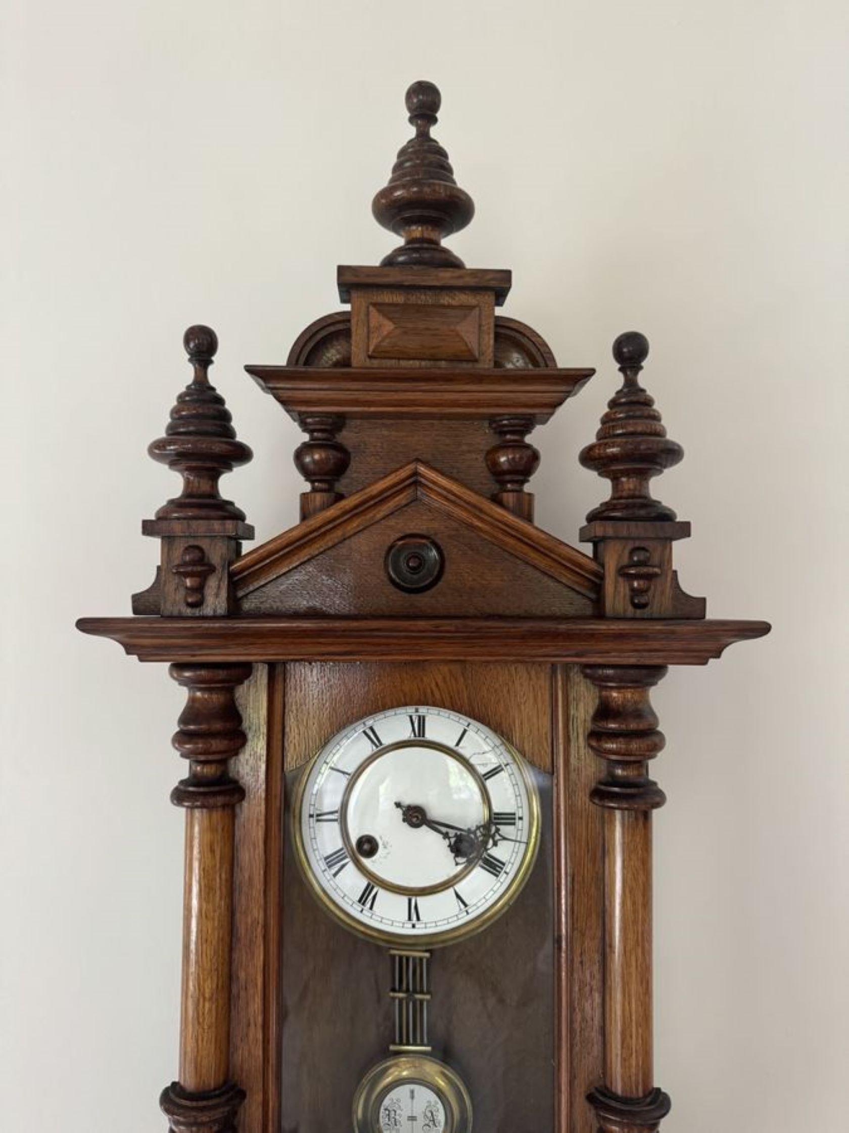 19th Century Antique Victorian walnut Vienna wall clock