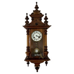 Antique Victorian walnut Vienna wall clock