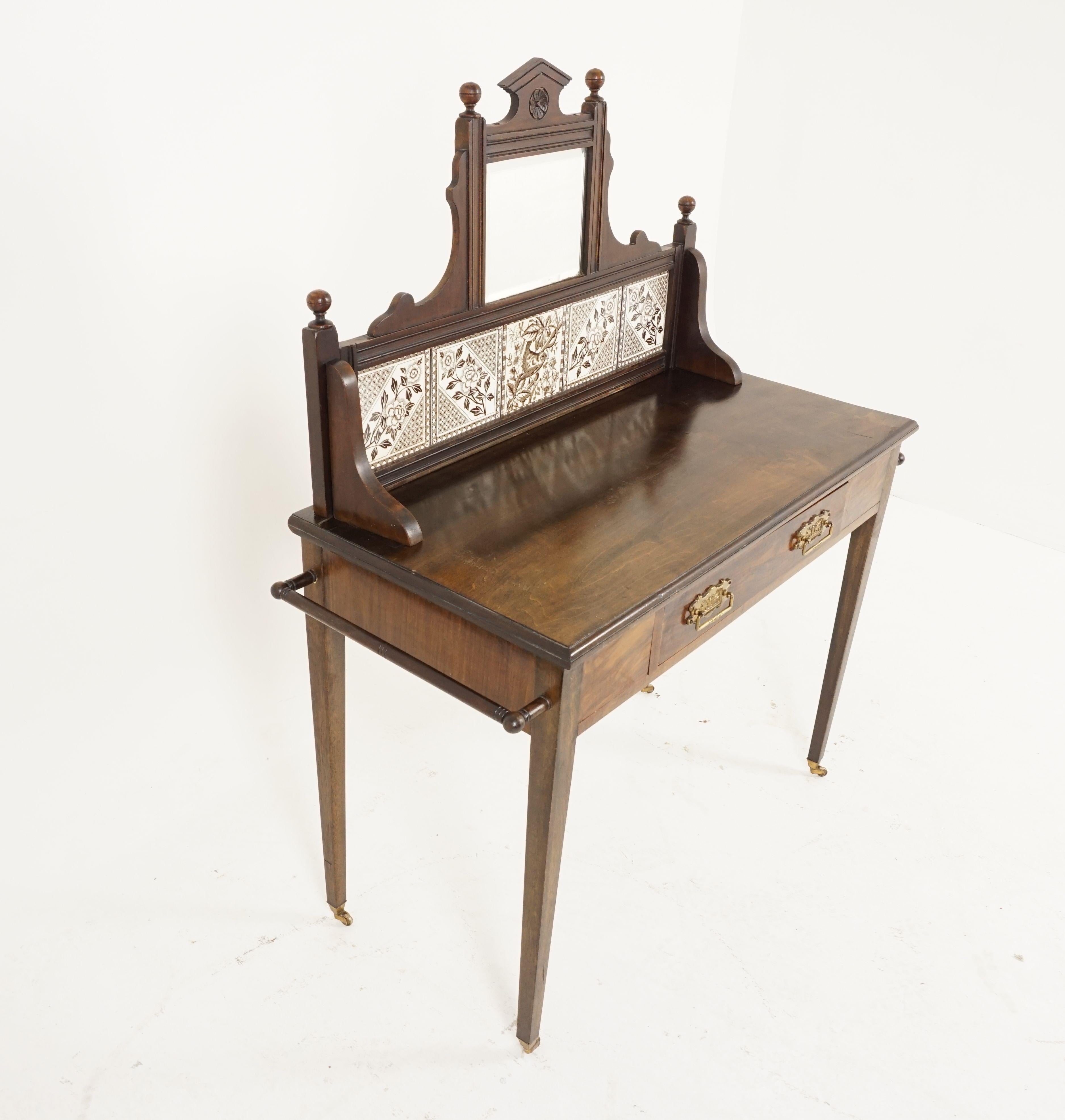 Scottish Antique Victorian Walnut Washstand, Vanity, Dresser, Scotland 1890, B2154