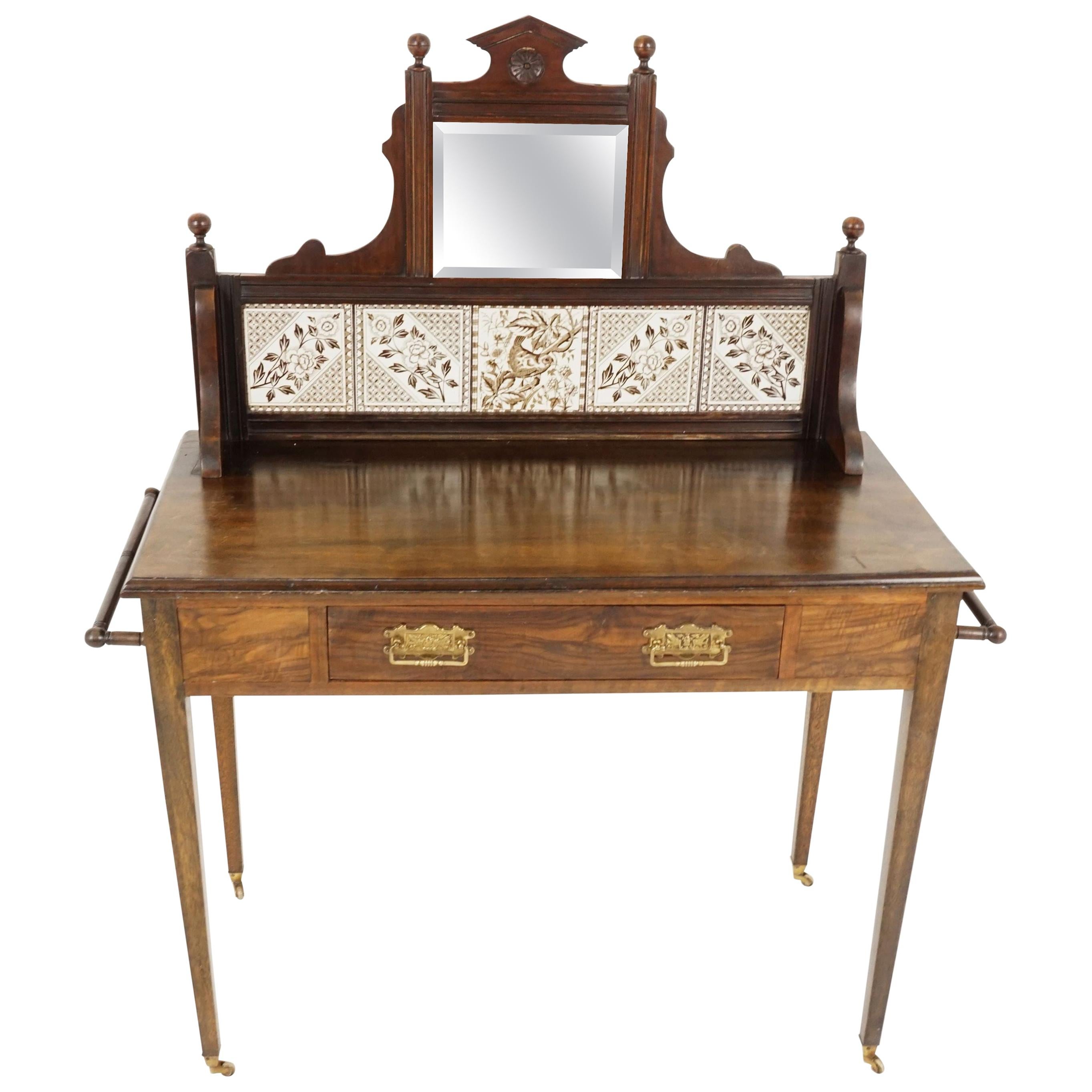 Antique Victorian Walnut Washstand, Vanity, Dresser, Scotland 1890, B2154