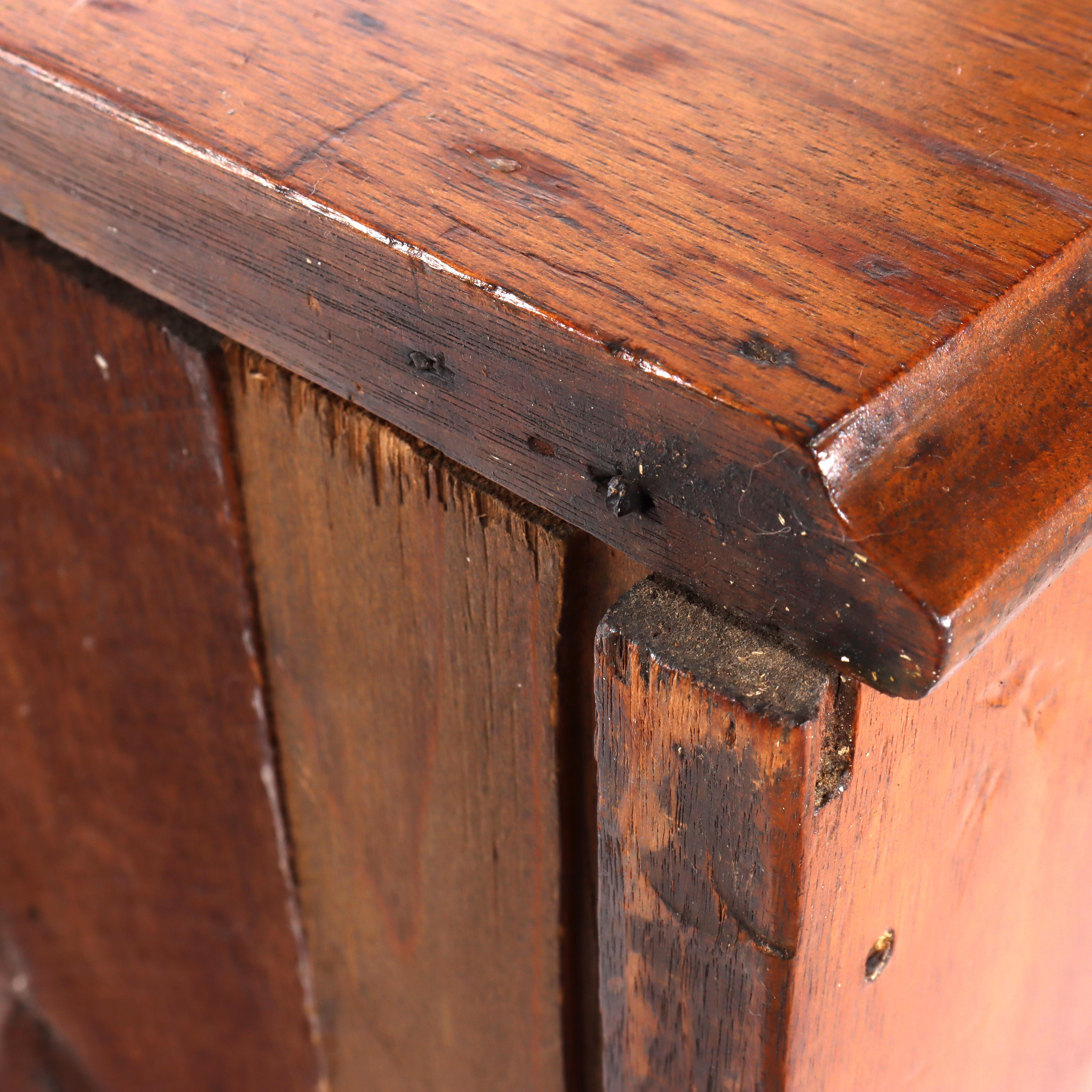 Antique Victorian Walnut Washstand with Backsplash & Carved Pulls C1900 For Sale 7