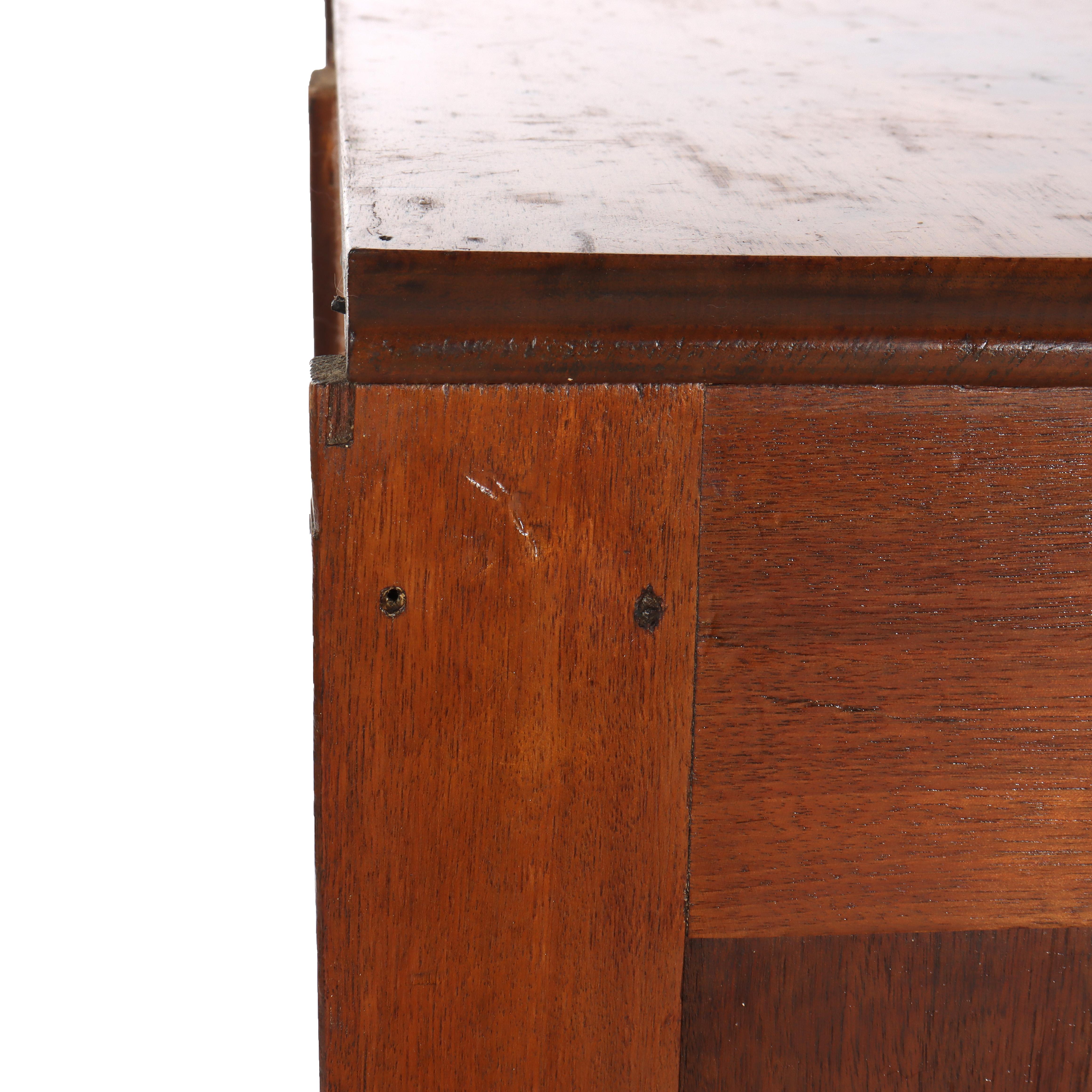Antique Victorian Walnut Washstand with Backsplash & Carved Pulls C1900 For Sale 8
