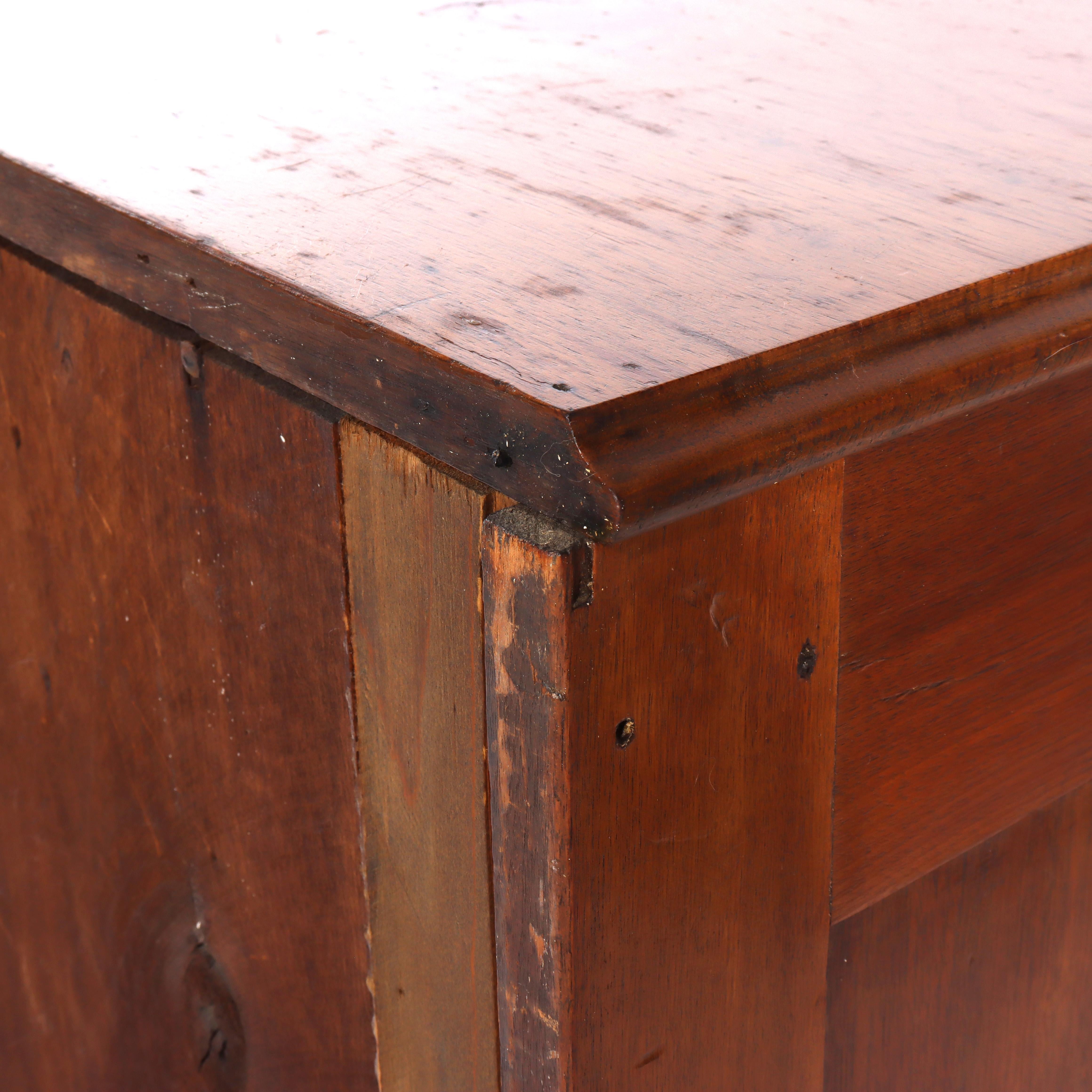 Antique Victorian Walnut Washstand with Backsplash & Carved Pulls C1900 For Sale 3