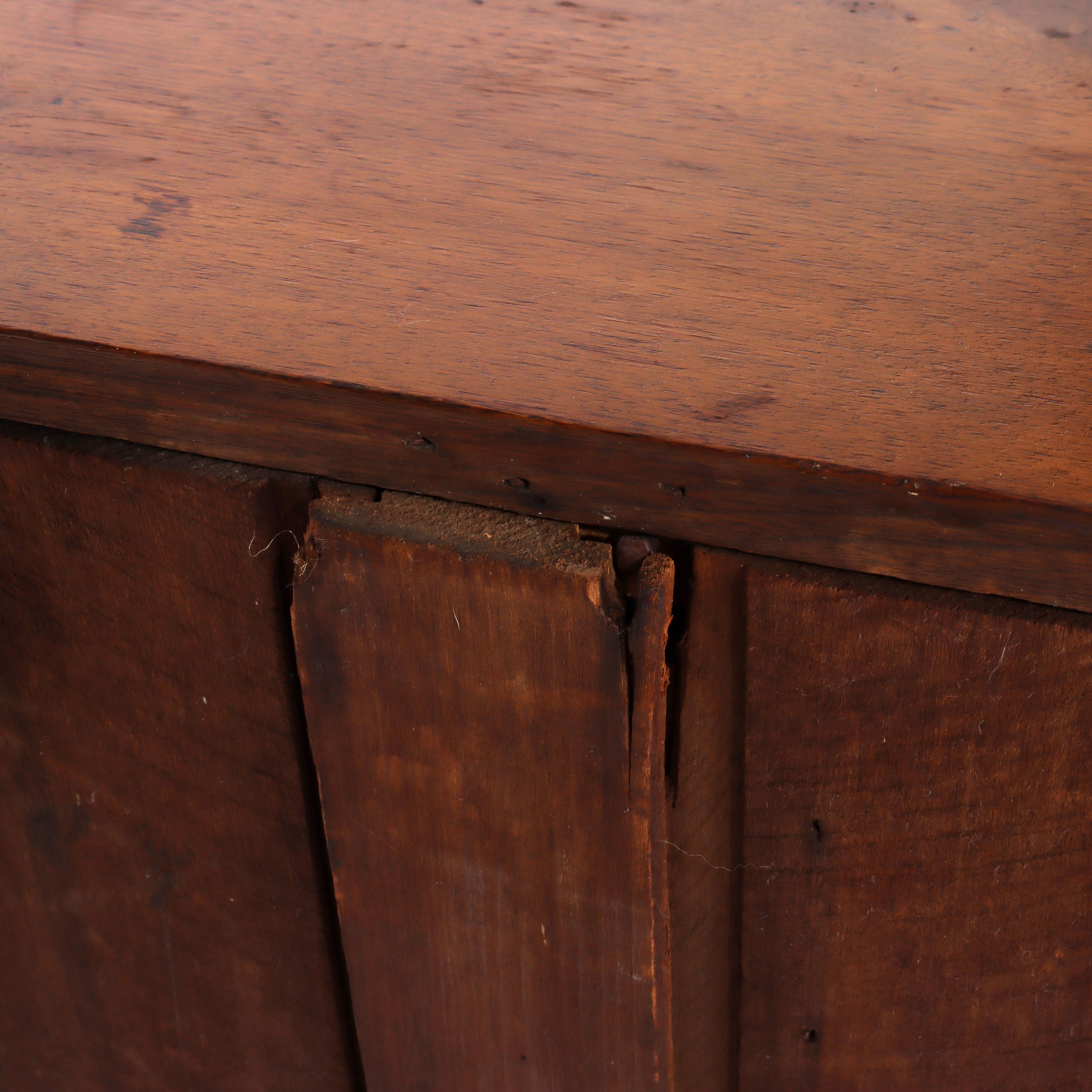 Antique Victorian Walnut Washstand with Backsplash & Carved Pulls C1900 For Sale 4