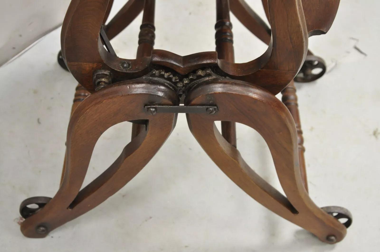 Antique Victorian Walnut Wood Convertible Combination Baby High Chair Stroller 2