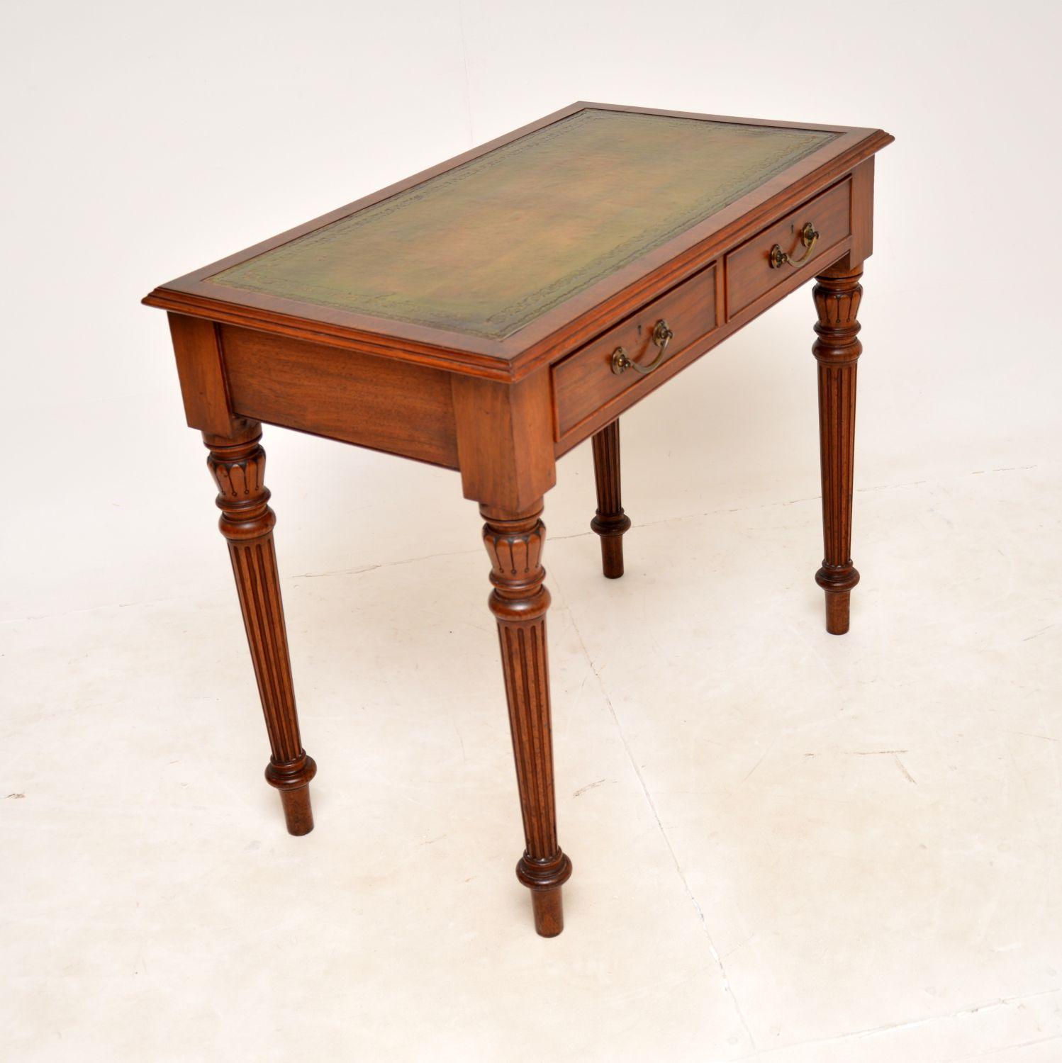 British Antique Victorian Walnut Writing Table / Desk