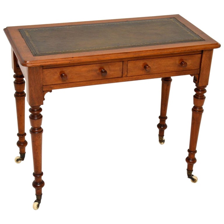 Antique Victorian Walnut Writing Table / Desk at 1stDibs