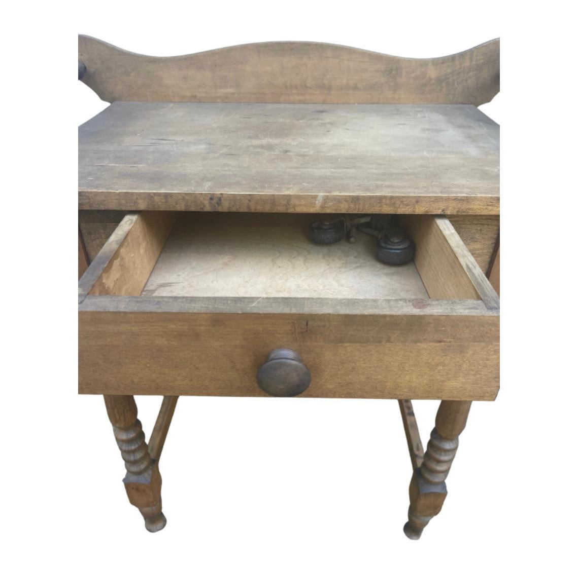 Beautiful, brown toned antique washstand. Use with a vessel sink or as a side table. 
