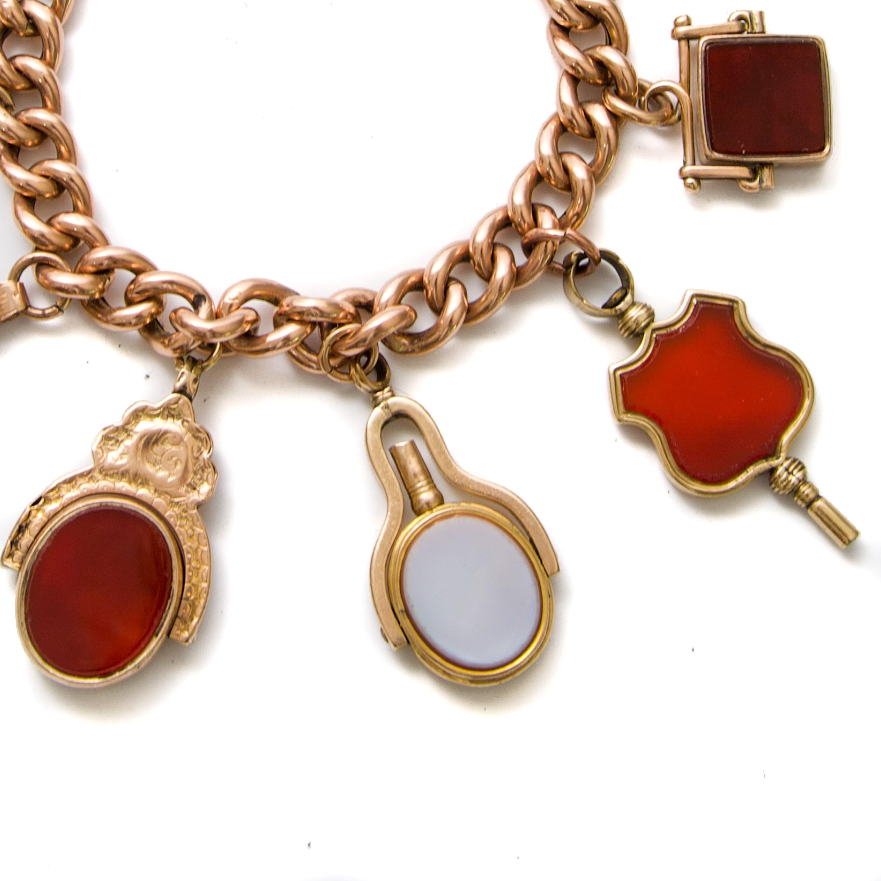 da uomo o donna Antico orologio con pietre preziose, portachiavi, braccialetto a catena con charme in vendita
