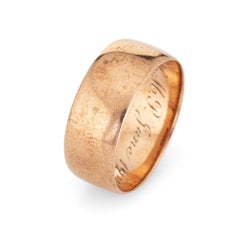 Antique Victorian Wedding Ring C1899 10k Rose Gold Band Vintage Jewelry