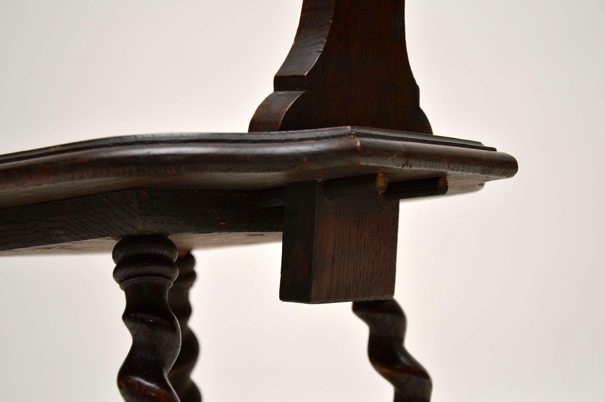 Antique Victorian Welsh Oak Spinning Chair 4
