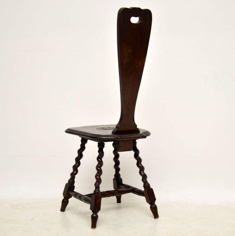 Antique Victorian Welsh Oak Spinning Chair at 1stDibs