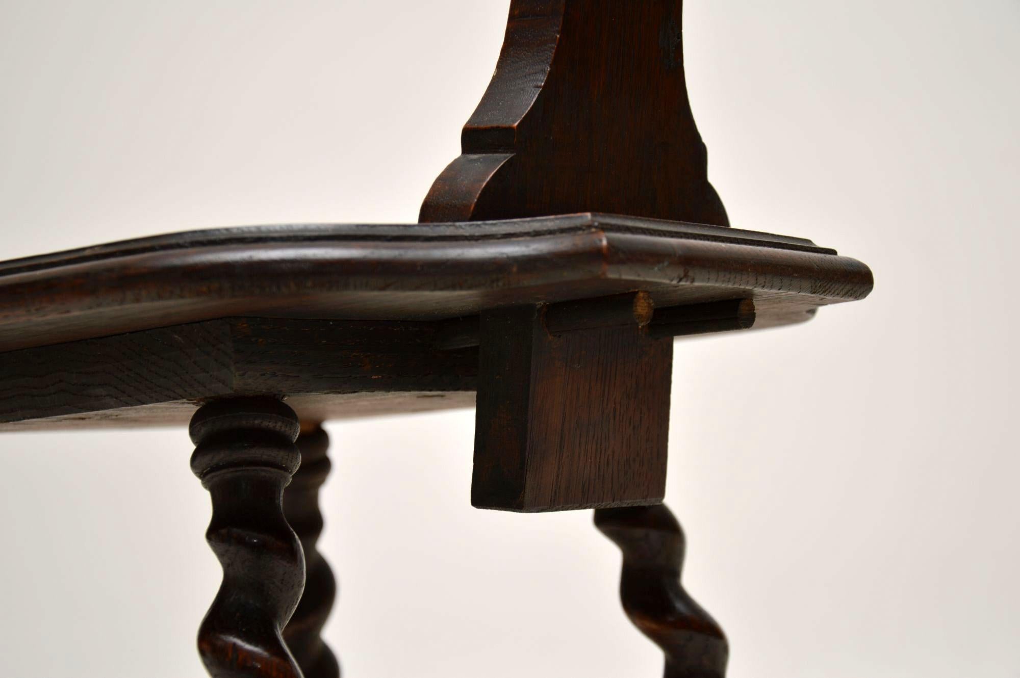 Antique Victorian Welsh Oak Spinning Chair 2