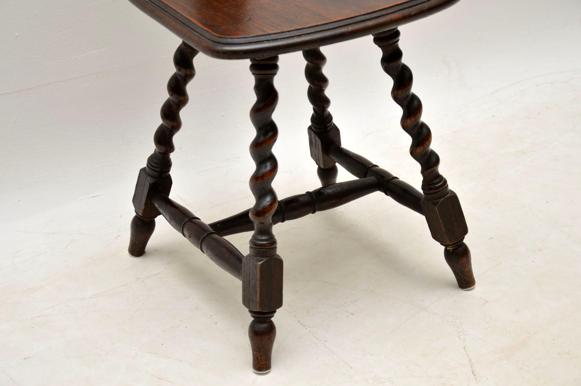 Antique Victorian Welsh Oak Spinning Chair 3