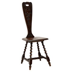 Antique Victorian Welsh Oak Spinning Chair