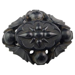 Vintage Victorian Whitby Jet brooch 