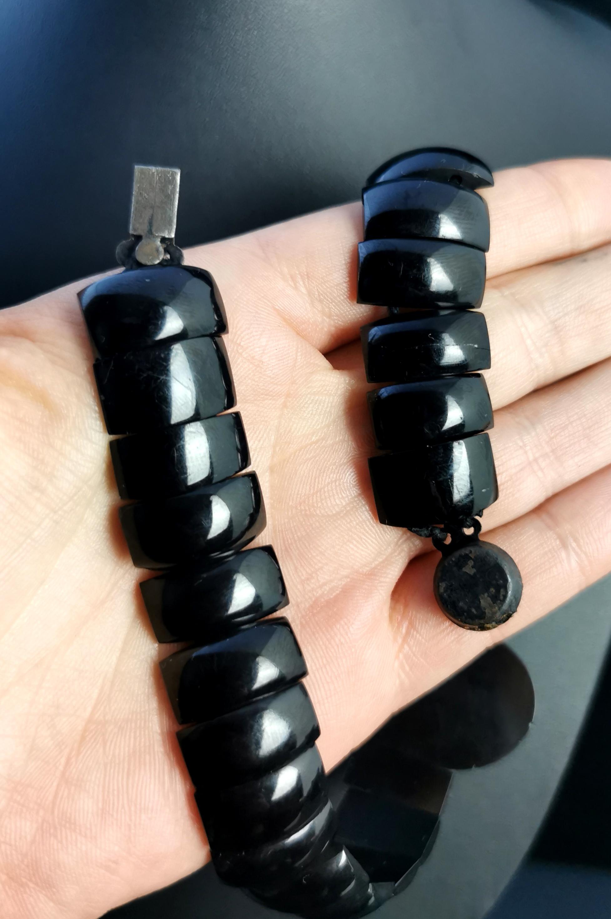 Antique Victorian Whitby Jet Choker Necklace 5
