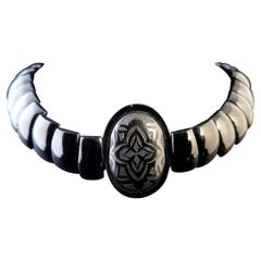 Antique Victorian Whitby Jet Choker Necklace