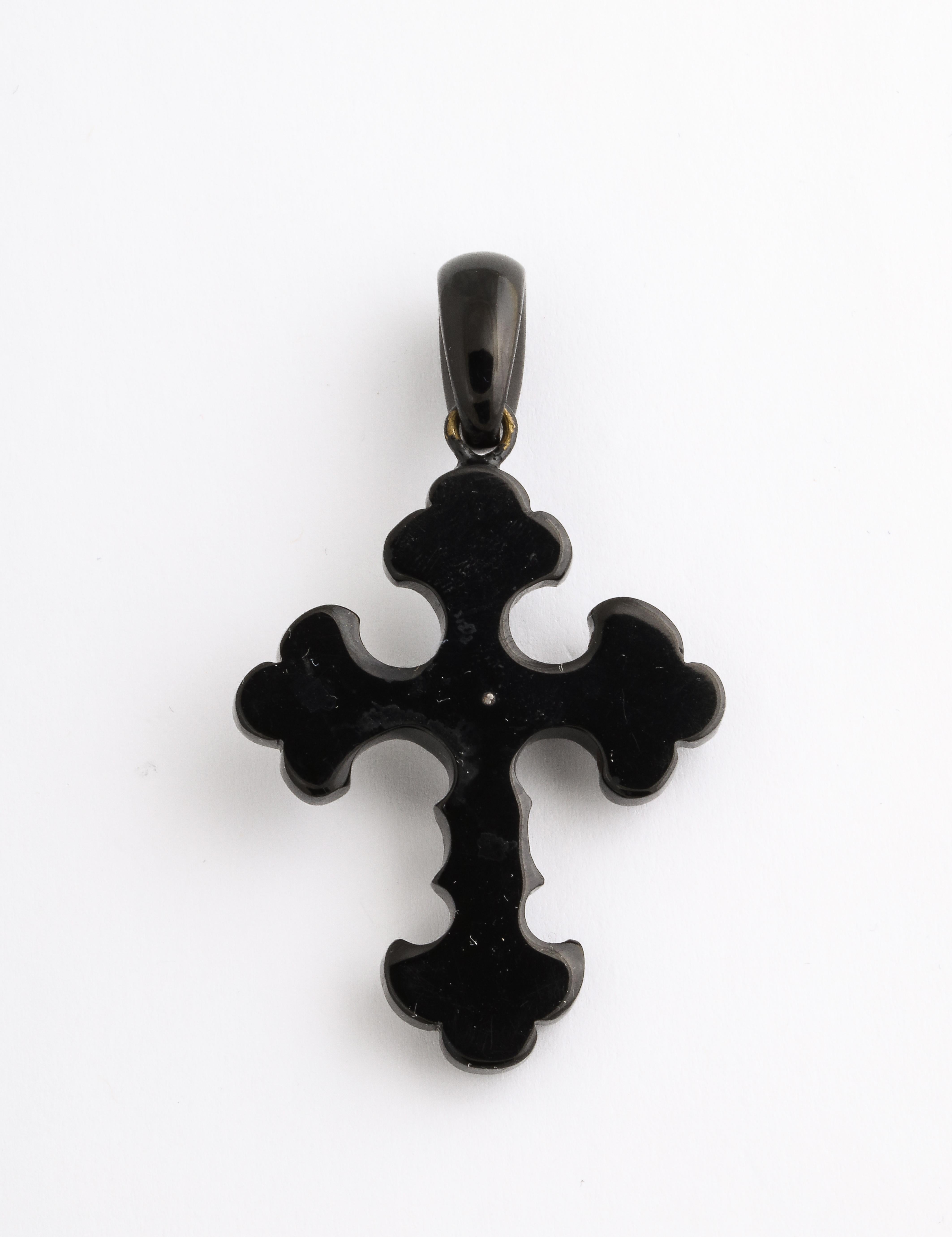 Antique Victorian Whitby Jet Cross c. 1860 For Sale 3