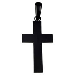Antique Victorian Whitby Jet Cross pendant, Mourning 