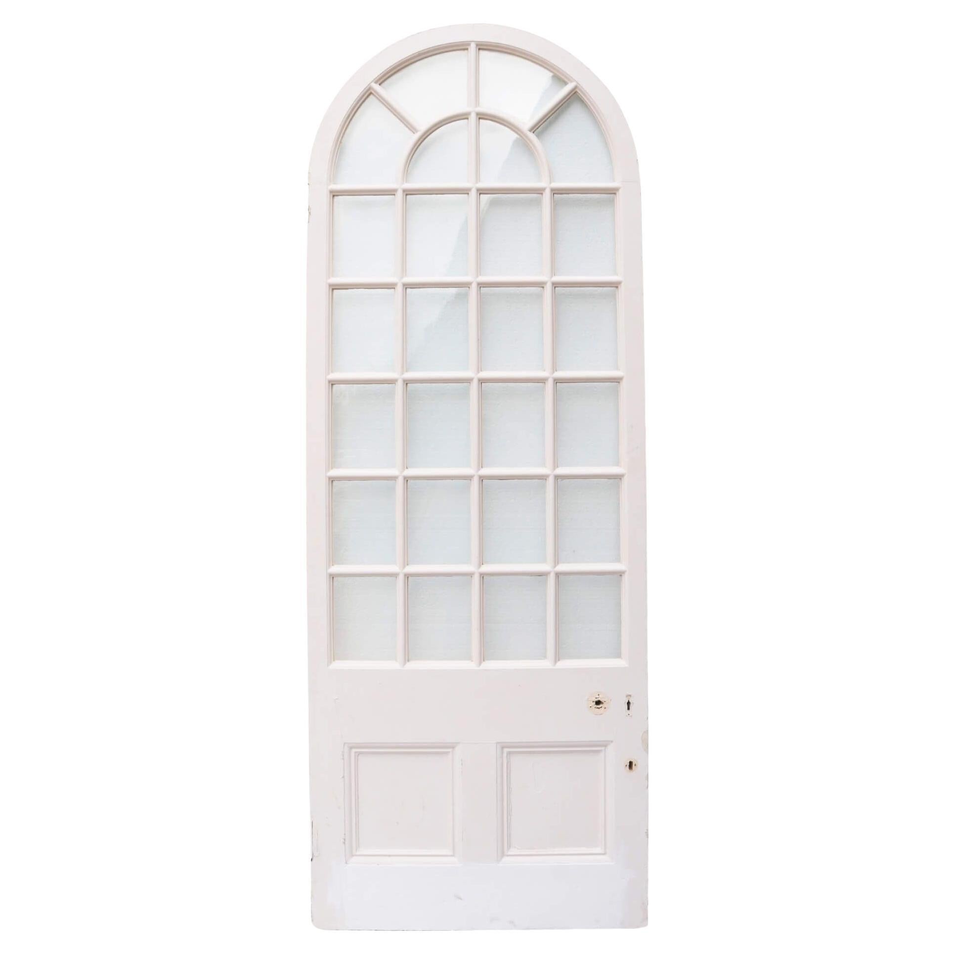Antique Victorian White Arched Glazed Door For Sale