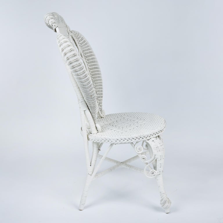 Antique Victorian White Wicker Chair For Sale at 1stDibs