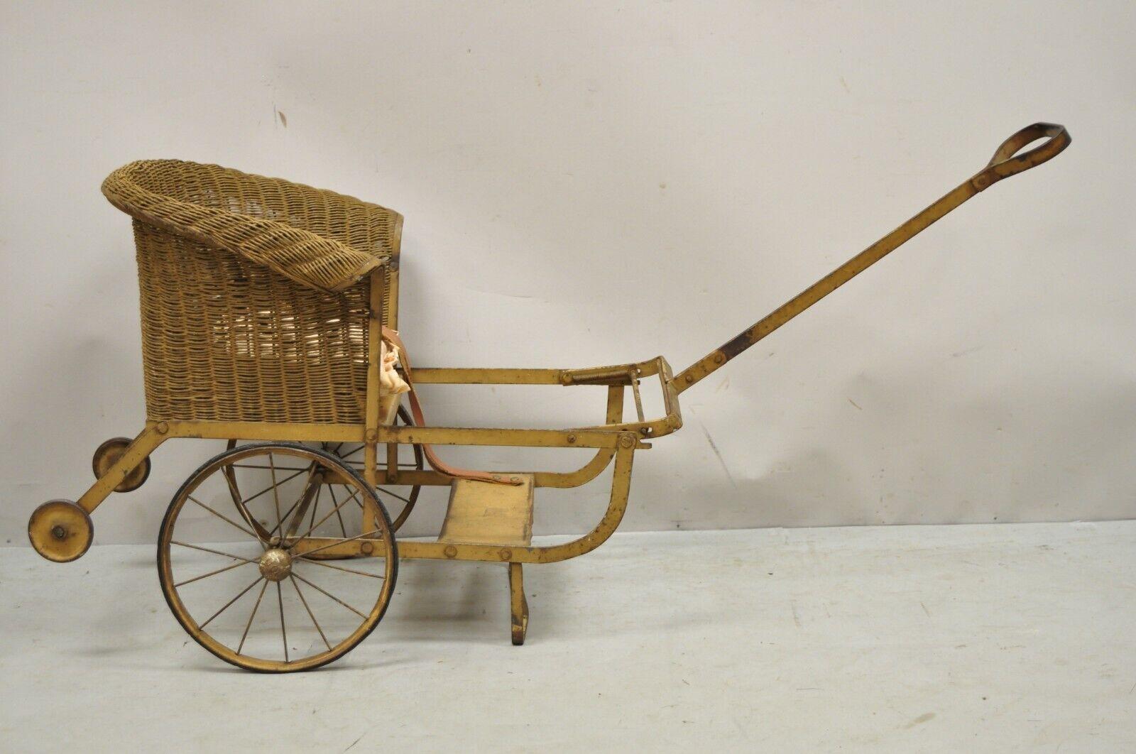 antique doll carriage wicker